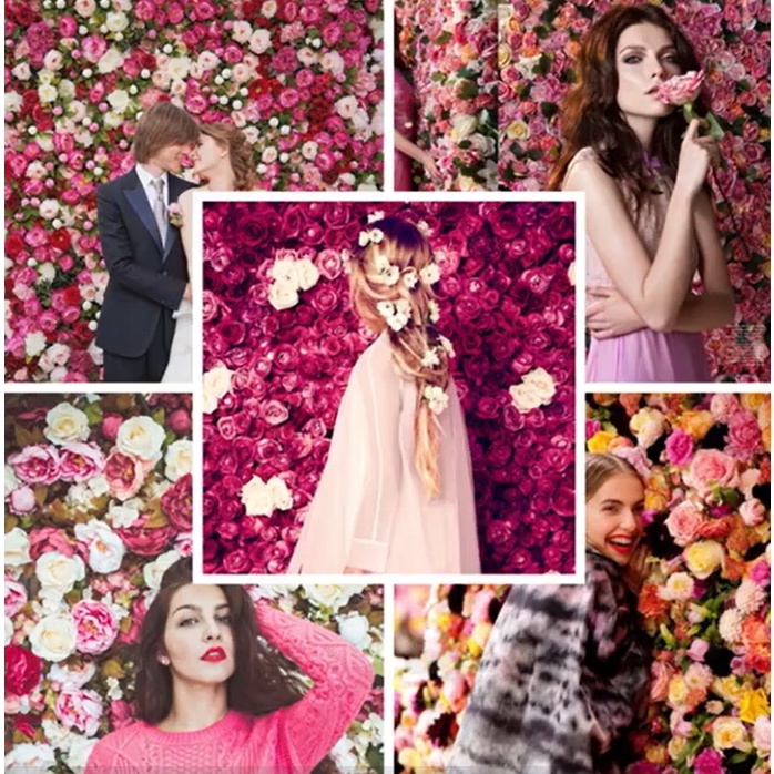 DECOR ROLL UP CLOTH FLOWER WALL PANEL BACKDROP ROSE  ARTIFICIAL FLOWER WALL FOR PARTY WALL FLOWER