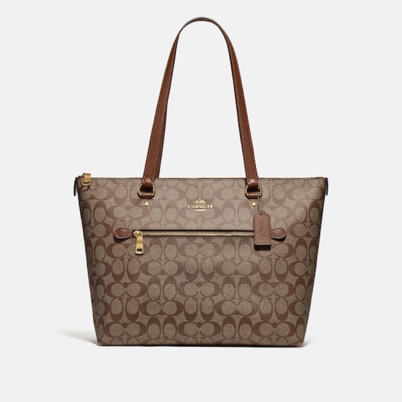 COACH TOTE GALLERY IN SIGNATURE CANVAS MAHOGANY (F79609)