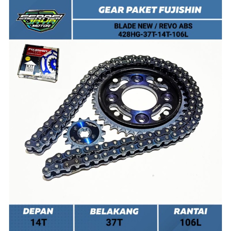 Fujishin GEAR PAKET BLADE NEW/REVO ABS/REVO110/BLADE OLD/BLADE NEW/REVO FIT(428HG-37T-14T-106L)