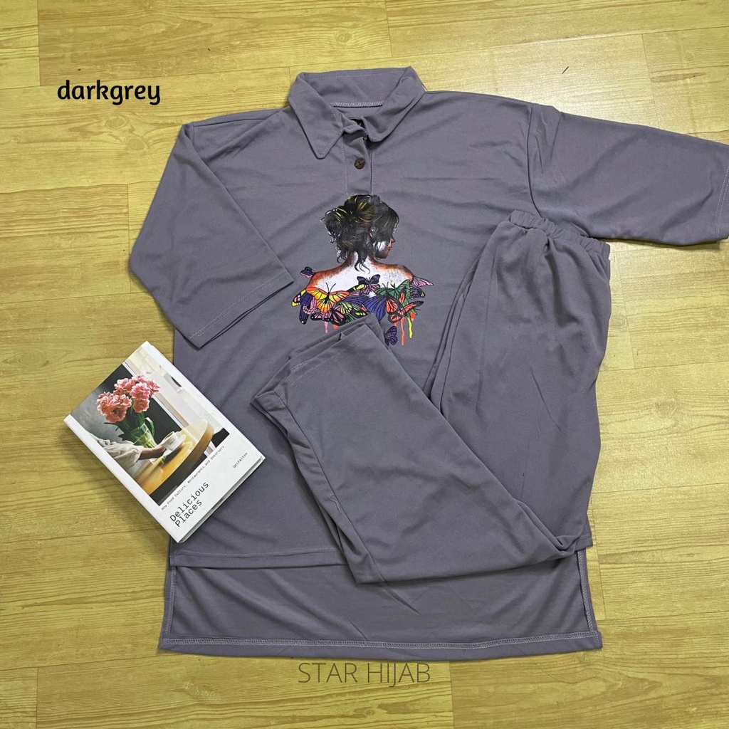 one set viral / setelan kekinian / setelan kaos oversize termurah