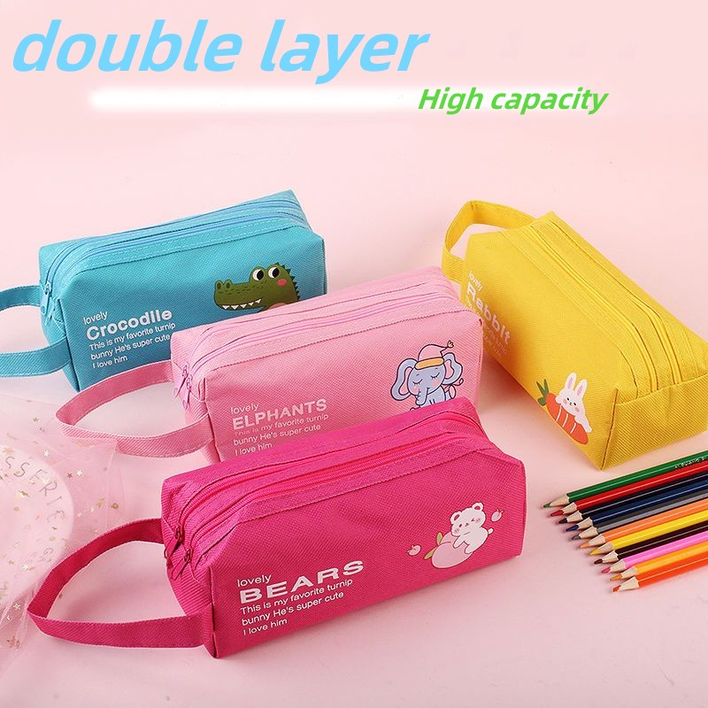 

Tempat Pensil/ Tempat Pensil Ritsleting Ganda/Dompet Pensil 2 sleting