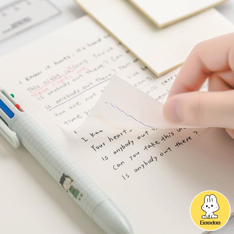 Sticky Note Transparan Tahan Air Untuk Kantor / Sekolah/ Plastik Dapat Ditulis Permukaan Halus -Doo