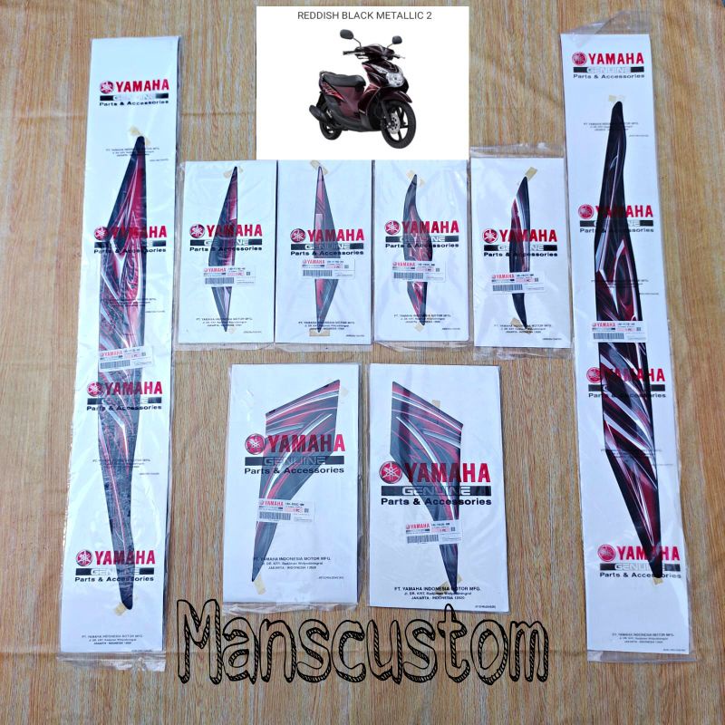 Stiker striping mio soul hitam metalik 2010 original