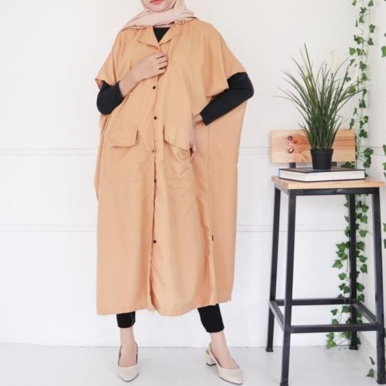 DASTER JUMBO XXL XXXL LONG DRESS COWAY JUMBO Full Kancing Baju Wanita - Blue sky