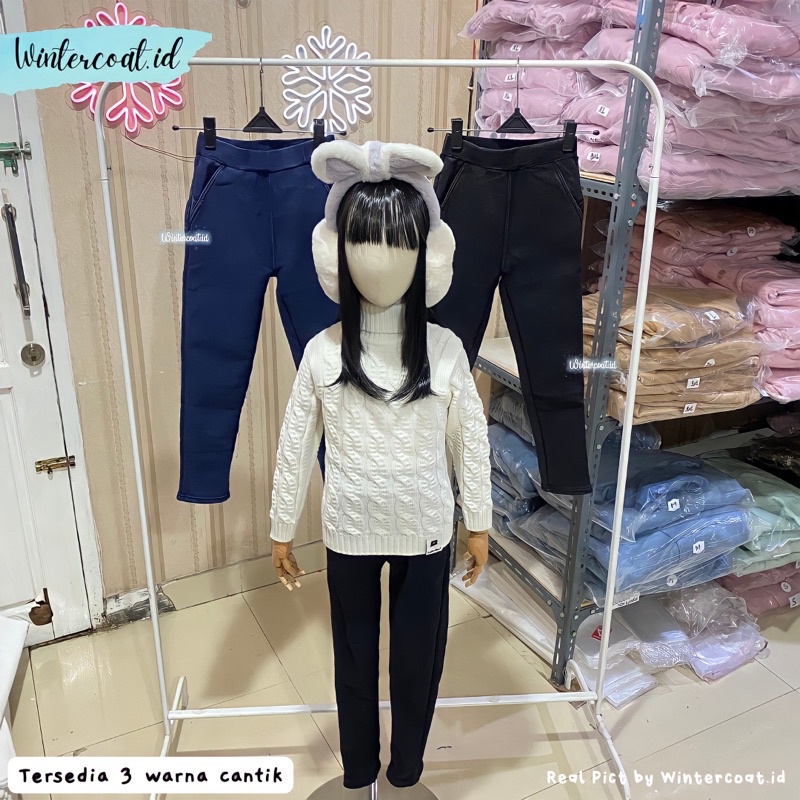 Kids jeans winter thermal celana legging anak musim dingin import hangat tebal gunung cowok cewe