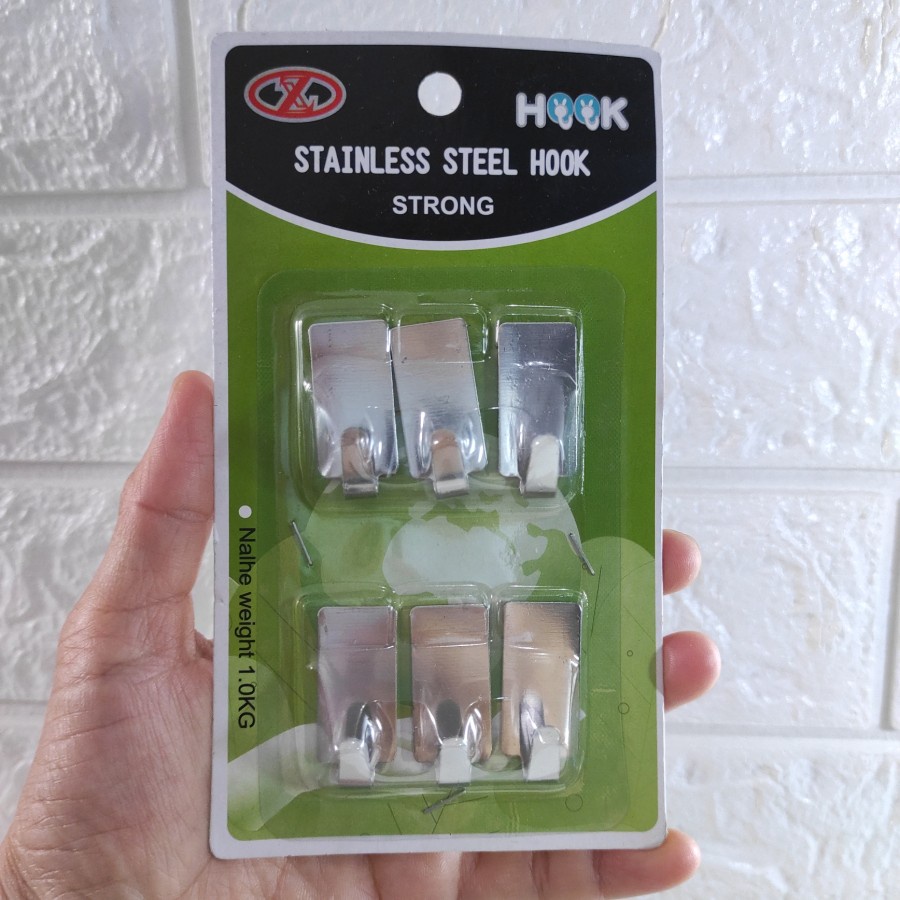 Gantungan Hook Tempel Stainless Magic Tempelan Gantung Serbaguna Satuan