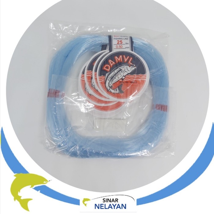 Senar pancing Damyl biru no 25 lbs, diameter 0.50 mm