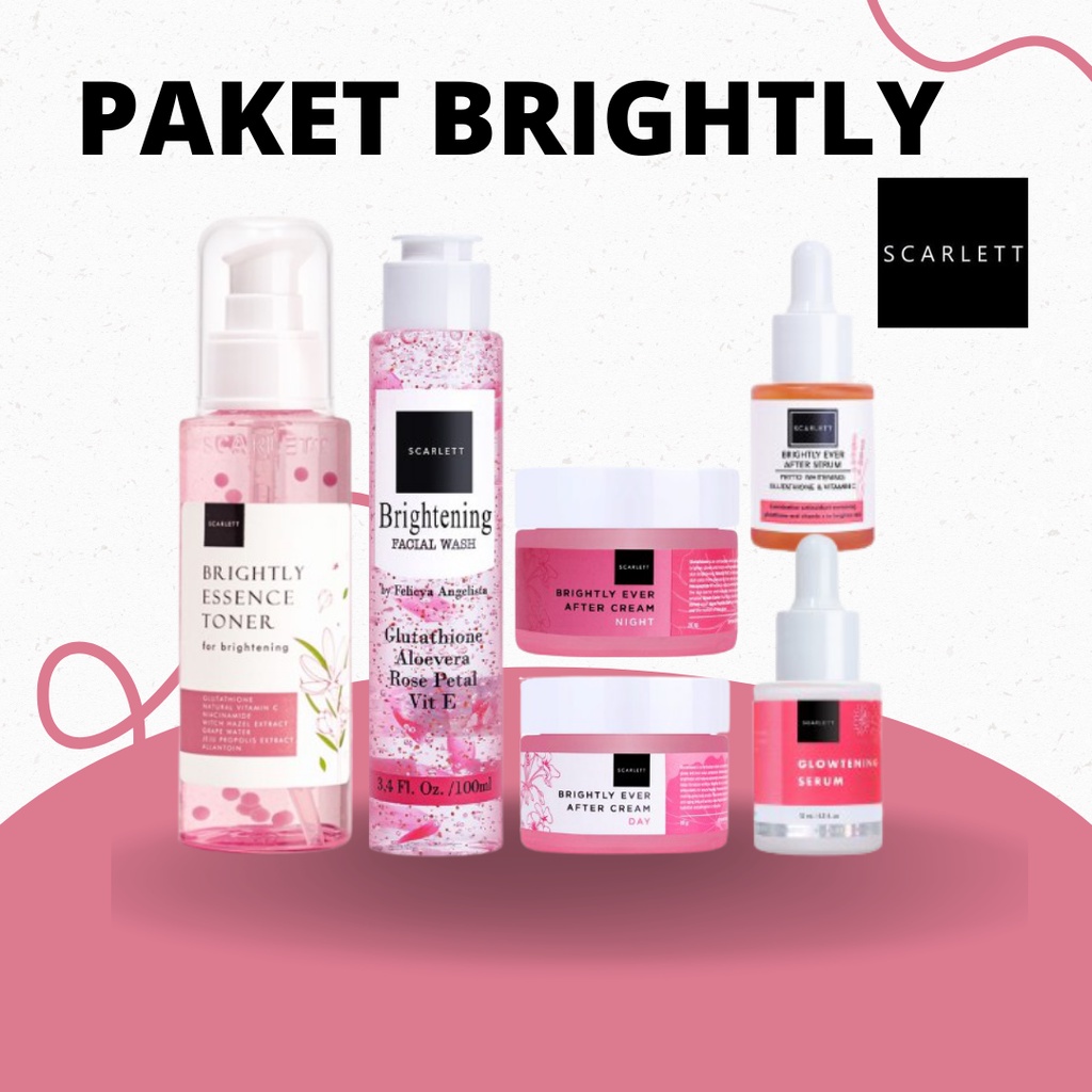 PROMO (COD) Paket Cream Wajah Whitening Brightly/Acne Mini