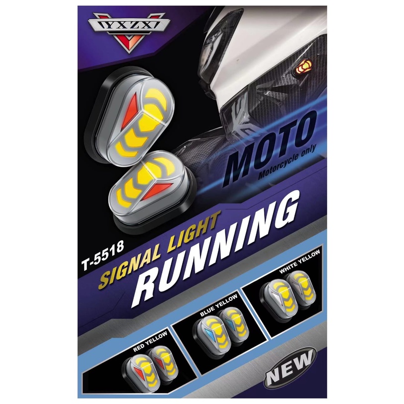 Sen Tempel Lampu Sen Led Oval 2 Mode Running Sein Tempel R15 CBR Ninja GSX Lampu sen Tempel Oval