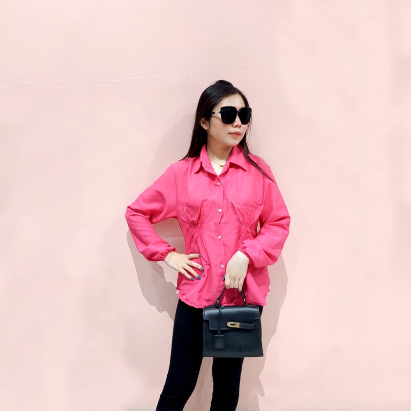 RD FASHION CANTIKA BLOUSE / KELSIE / KEMEJA KATUN POPLIN POCKET / ATASAN BAJU WANITA / BLOUSE WANITA