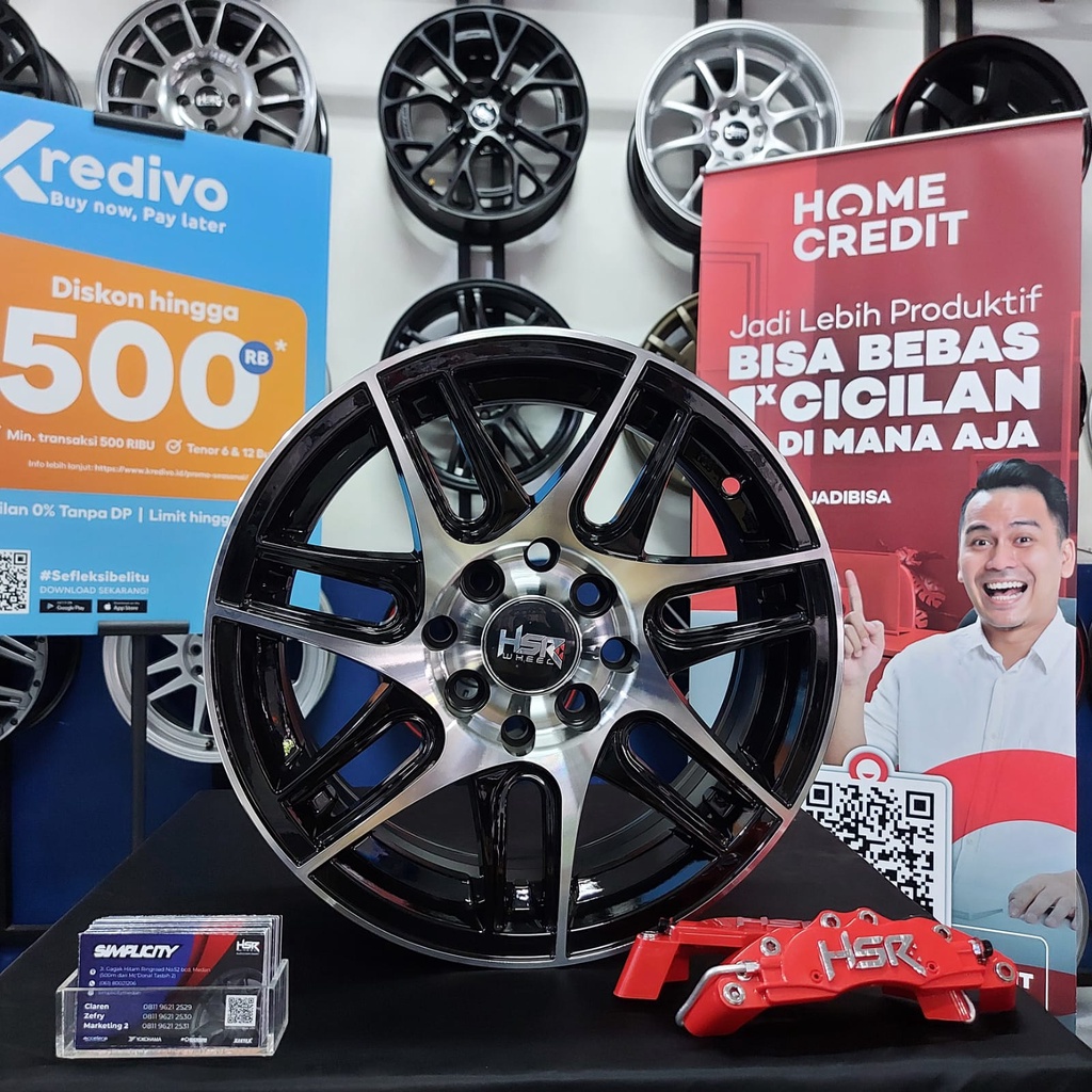 Velg Mobil Racing R14 Wurzburg HSR Black Avanza Yaris Calya Ayla Bisa Kredit Dp Mulai 0%