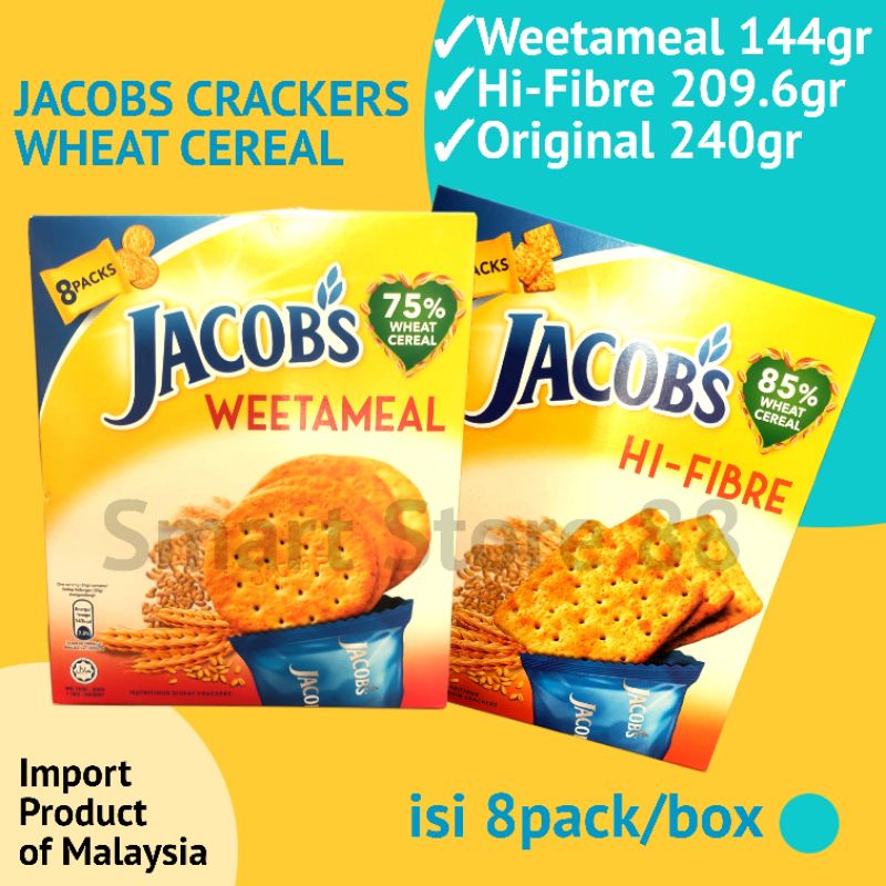 JACOBS CRACKERS WHEAT CEREAL CRACKER ISI 8PACK JACOB BISKUIT GANDUM KREKER BISCUIT