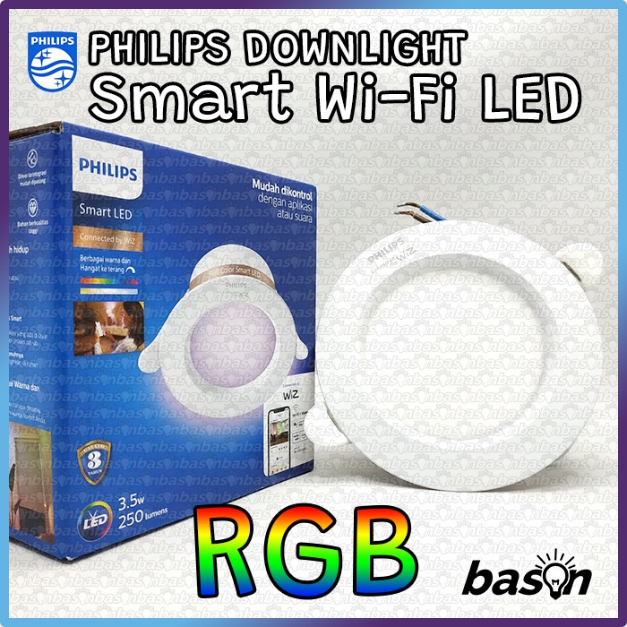 PHILIPS Smart WiFi RGB LED Downlight 3.5W 3&quot; D75 - WFB Wiz Connected