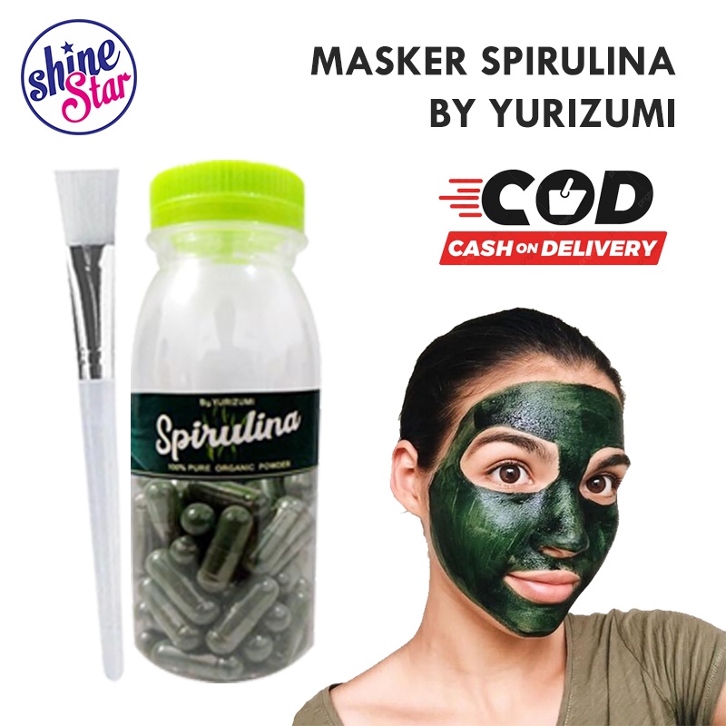 SHINE STAR - Masker Wajah Organik Spirulina Original By YURIZUMI Mencerahkan Kulit Wajah Penghilang Flek Hitam Dan Bekas Jerawat