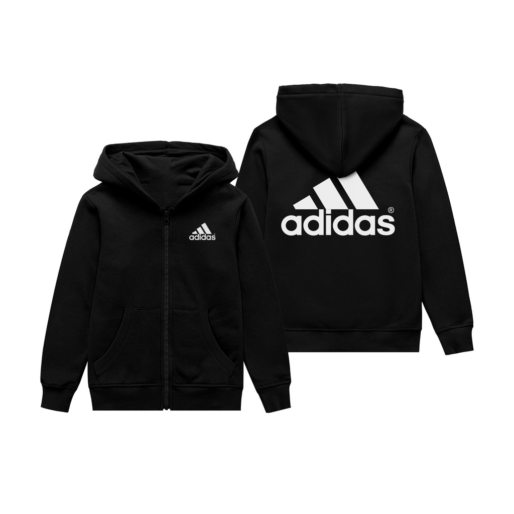 JAKET HOODIER SWEATER ANAK ADIDAS LOGO - BAHAN FLEECE