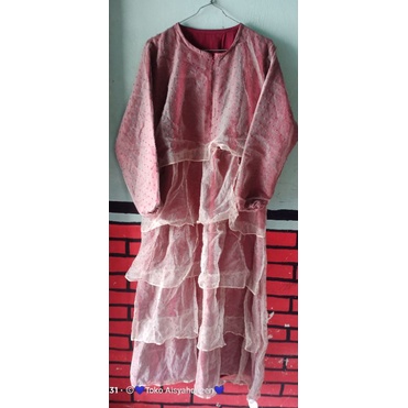Gamis Ambyar / Gamis Pesta murah / Gamis organza dot
