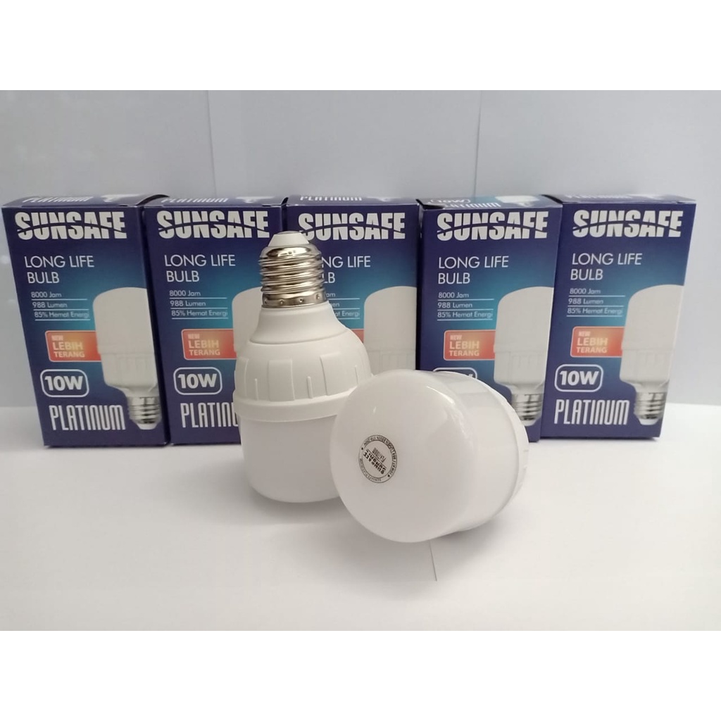 Lampu LED Sunsafe Platinum 10W Bohlam LED 10 Watt Cahaya Putih