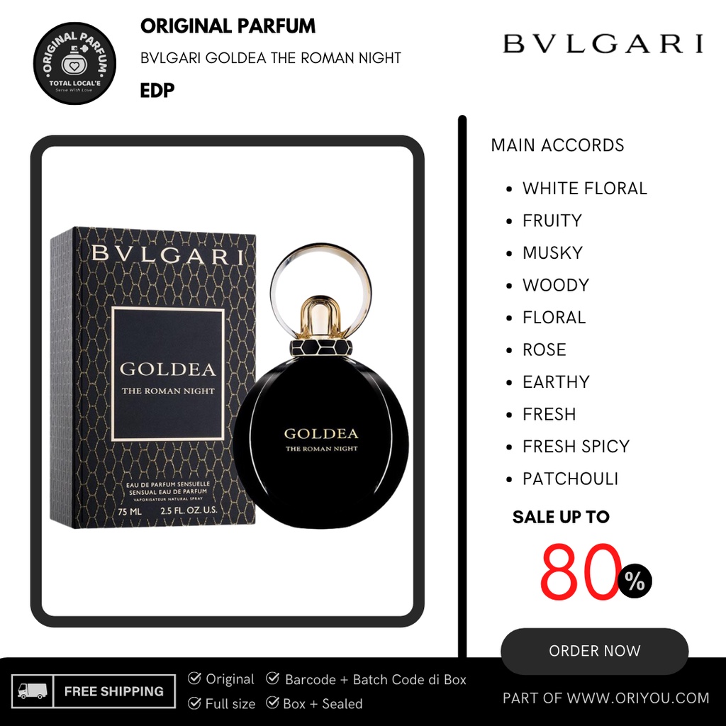 Original parfum BVLGARI GOLDEA THE ROMAN NIGHT 75 ML EDP
