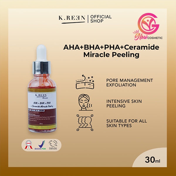 K.REEN AHA+BHA+PHA+CERAMIDE MIRACLE PEELING 30 ML