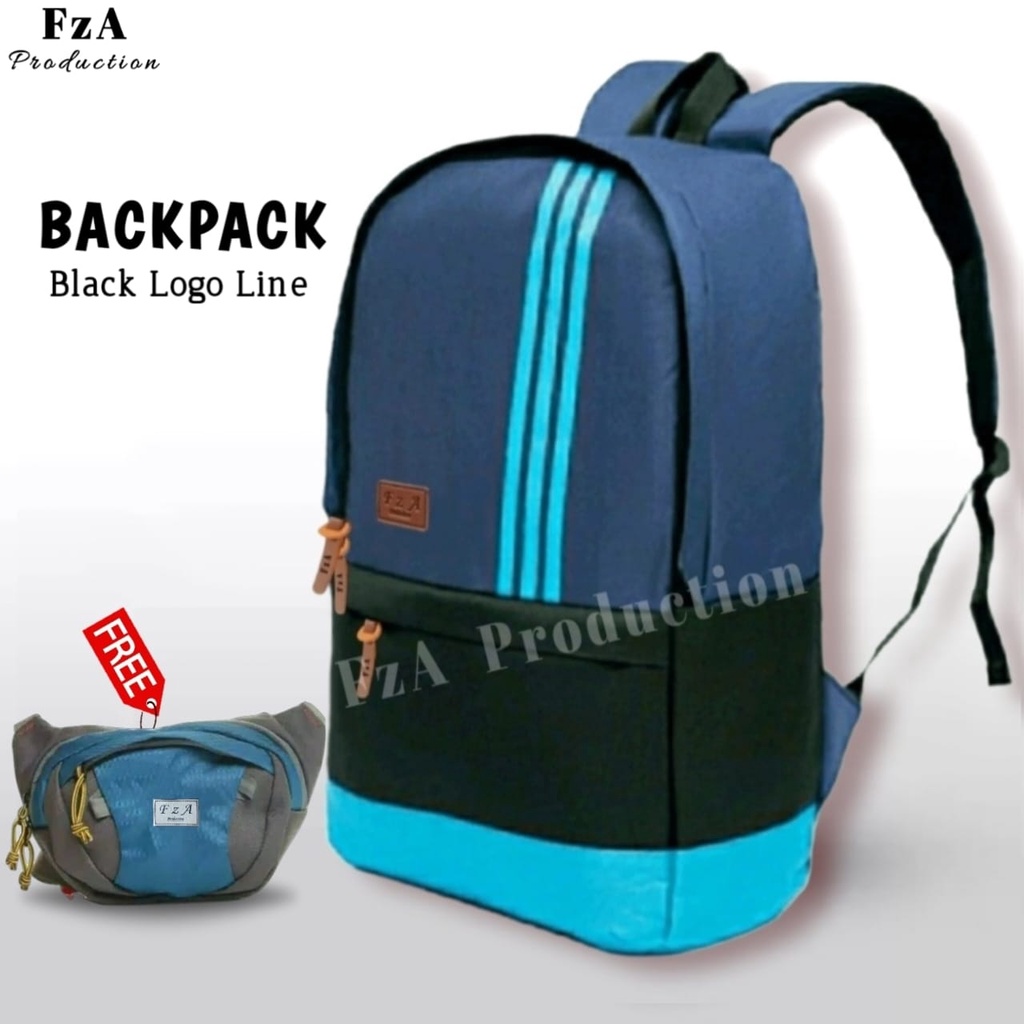 Tas Ransel Gendong Laptop Distro Sekolah Kuliah Pria Wanita Murah Original GRATIS Tas Slempang Waistbag