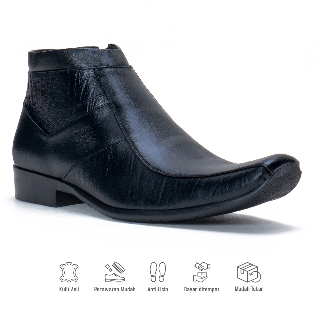 Sepatu Boot Pria Kulit Asli Model Formal Hand Made Outsole Rubber Anti Slip 0321