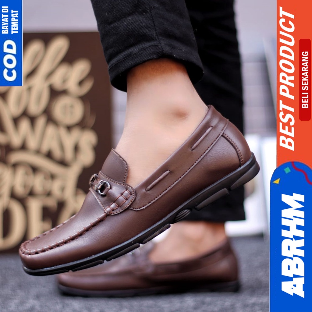 Sepatu Formal Kerja Pantofel Casual Hitam Pria Abrhm Tobi