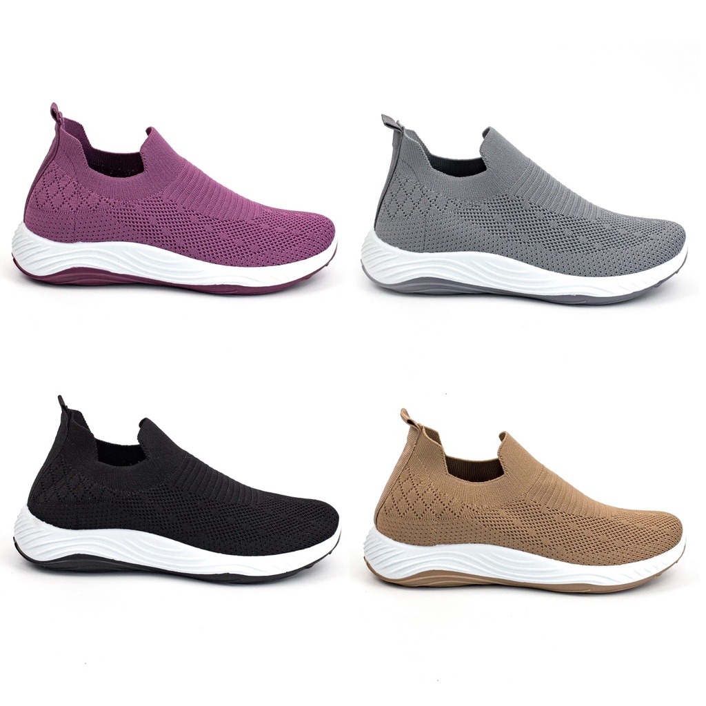 Slip On Sepatu Wanita Sports Shoes Olahraga Cewek Shoes Bahan Canvas Terkini A3070