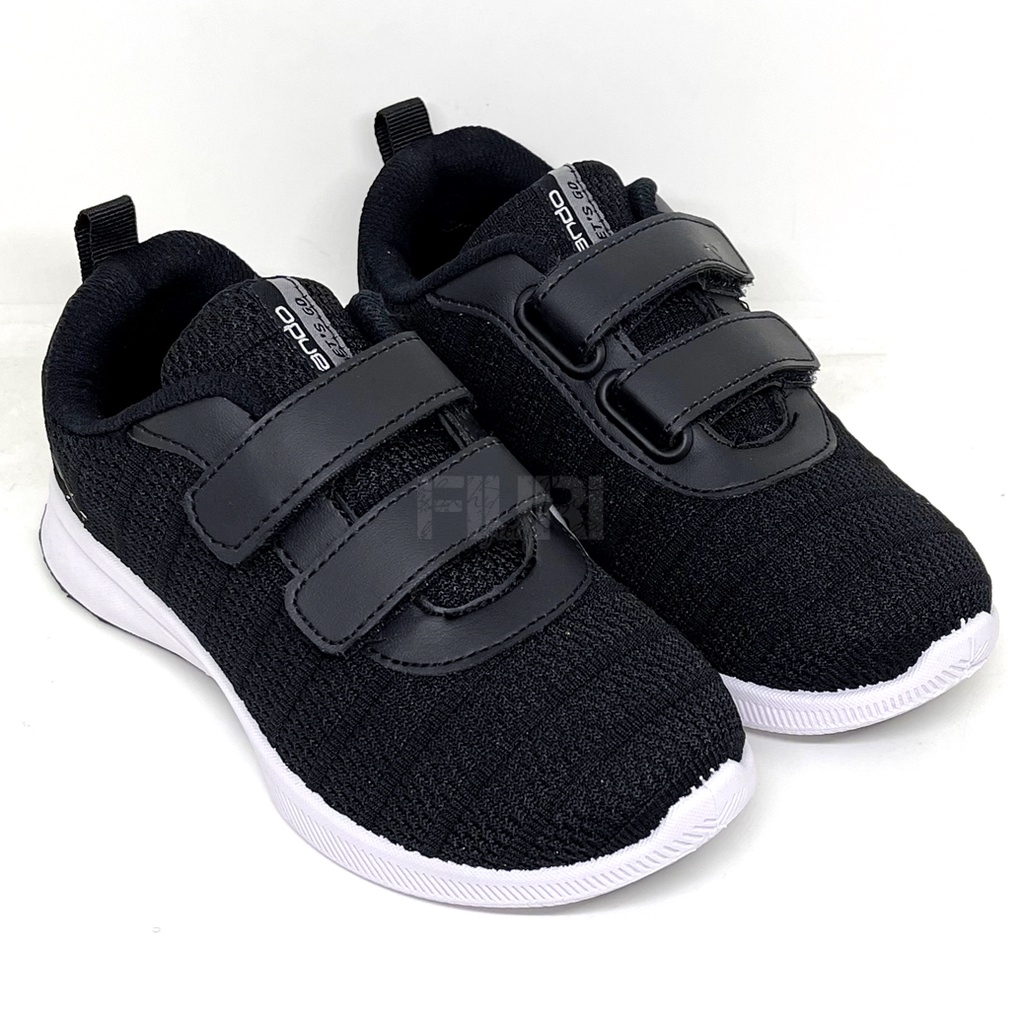 FIURI - ANDO ORIGINAL -  SAGA PEREKAT 29-36 HITAM PUTIH - SEPATU SNEAKERS KANVAS SOL KARET ANAK KECIL PEREMPUAN LAKI-LAKI - SEPATU KETS LUCU FASHION TRENDY - SEPATU SEKOLAH PAUD TK SD KRETEKAN PEREKAT CEWEK COWOK MURAH PROMO DISKON BONUS KAOS KAKI