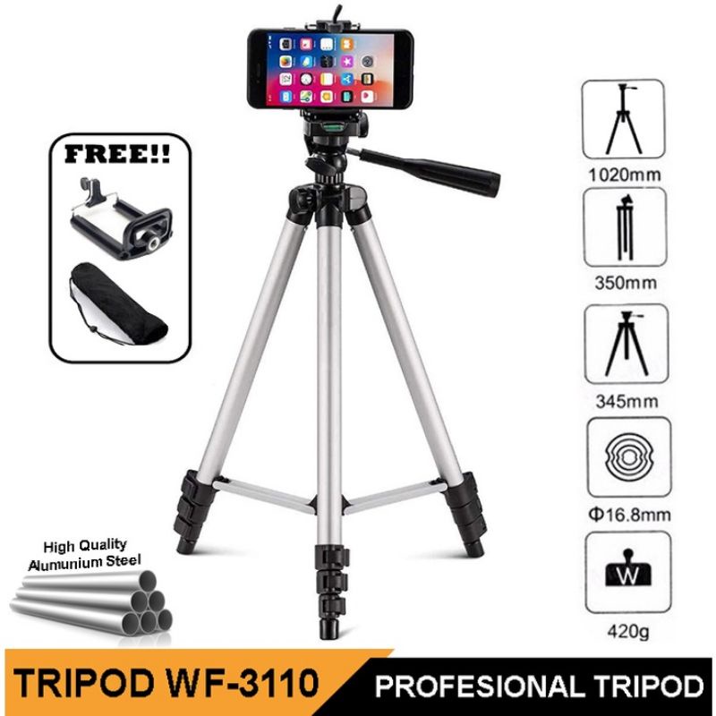 Tripod 3110 Holder U Kaki Stabilizer 1 Meter Original