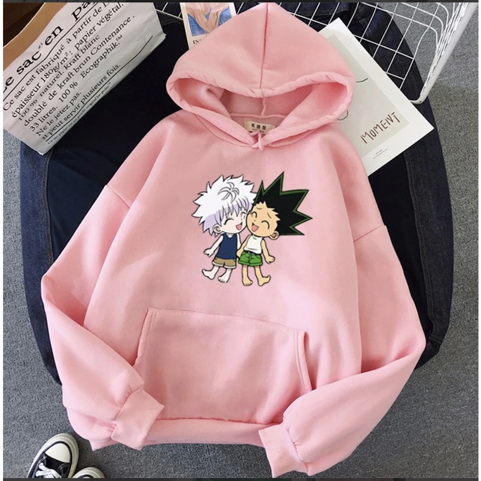 Gon Killua ANIME Jumper Hoodie II Sweater Hoodie Anime II Sweter Oblong Topi II SIZE M - XL ( Pria &amp; Wanita / Anak &amp; Dewasa )
