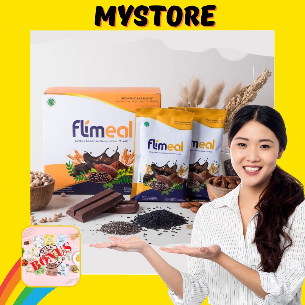 

Flimeal (Meal Replacement) - 1 Box (isi 12 sachet) - Coklat Vegan