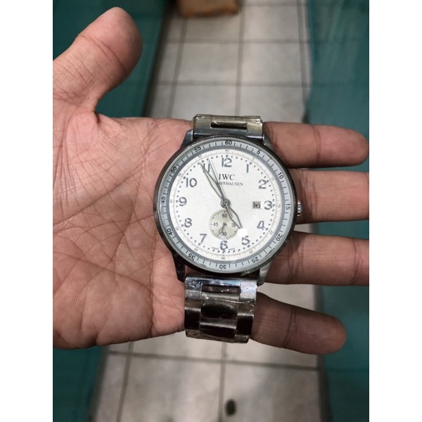 jam tangan pria iwc jam klasik jam sporty jam fashion dial putih jam vintage pria