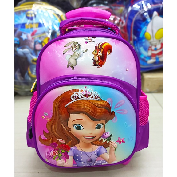 PROMO TERMURAH TAS TROLLEY DORONG ANAK PAUD 2 TAHUN GAMBAR JAGOAN DAN KUDA LUCU TIMBUL 10inch ( Love Paud )