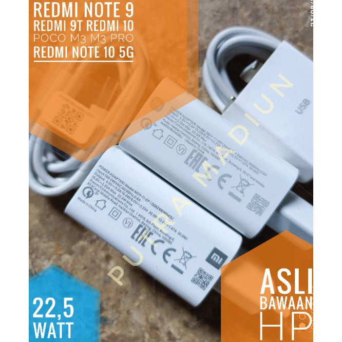 charger Asli Ori Original cabutan Copotan bawaan hp Redmi Note 9 Note9 Pocophone Poco M3 Poco M3Pro 