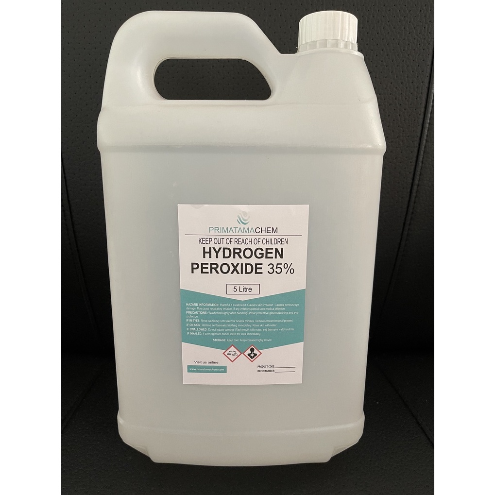 Jual H2O2 35 Hydrogen Peroxide 35 Food Grade 5 Liter ex solvay