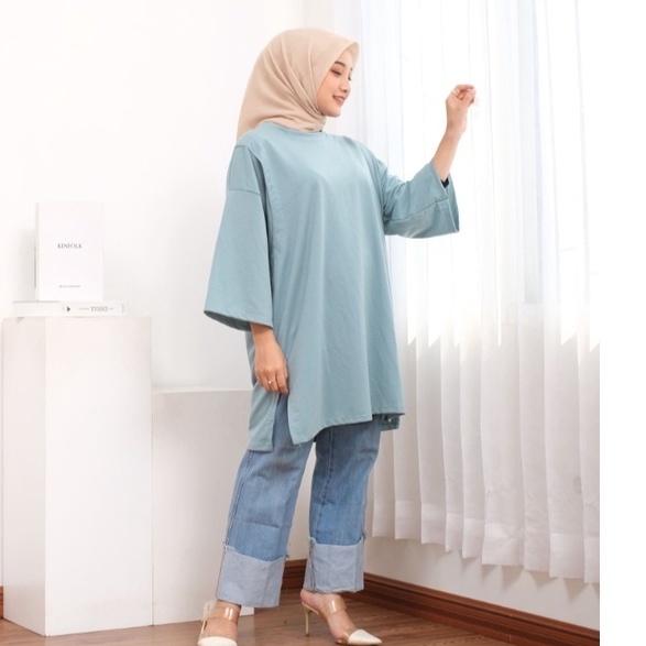 KAOS OVERSIZE BASIC POLOS Jumbo || Busui NonBusui Hijab Friendly