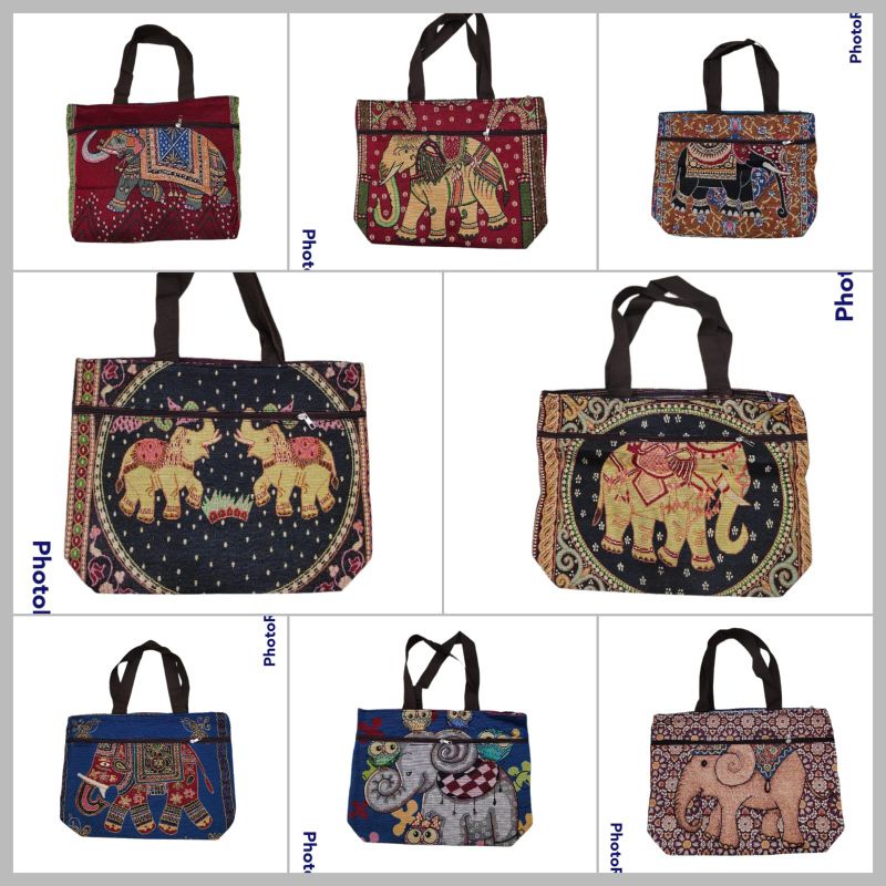 Tas tote bag wanita besar kanvas thailand import