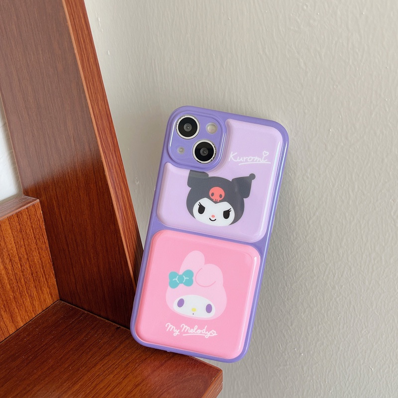 Soft Case Silikon iPhone Motif Kuromi Casing Pelindung Lensa Kamera Casing iPhone