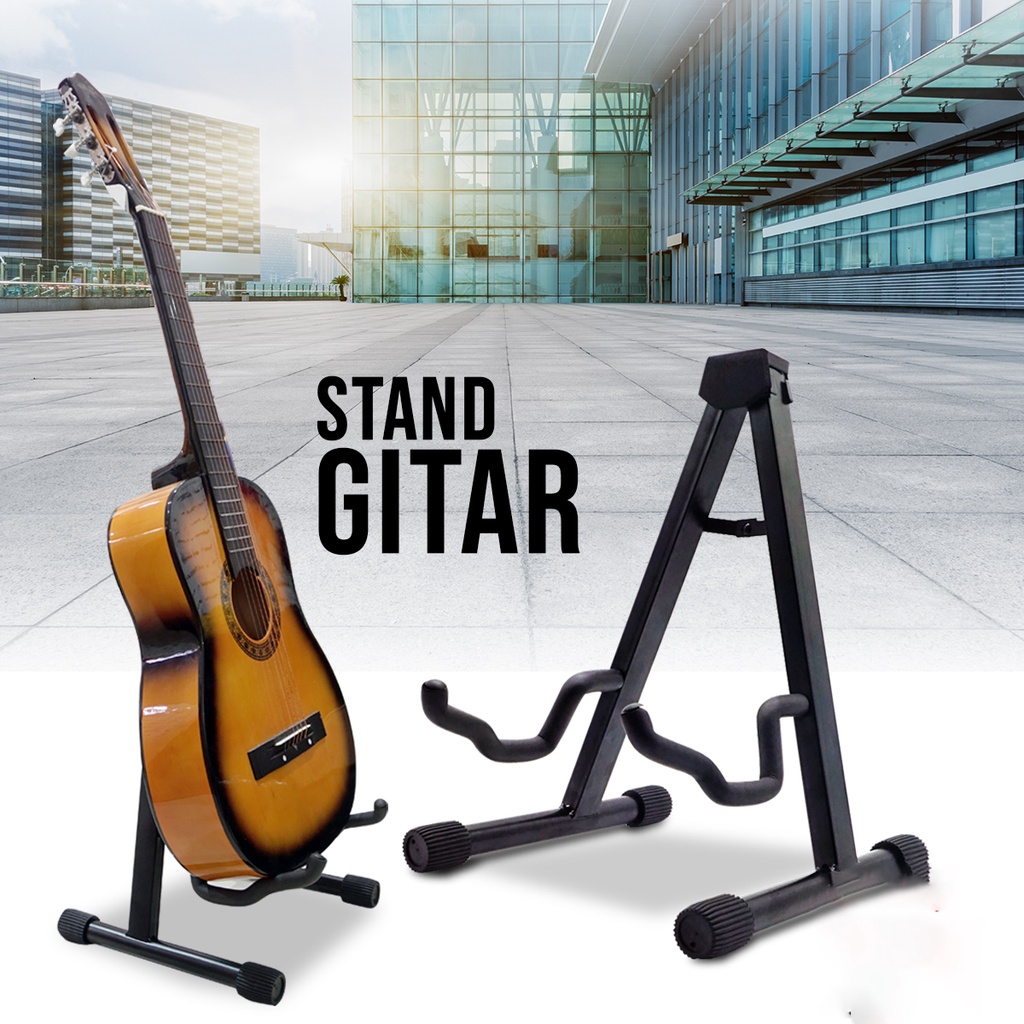 【COD+Pengiriman Cepat】 YUN Mall Alat Musik Stand Gitar Universal Import Stand Bass Ukulele Model A Lipat Besi Dudukan Gitar