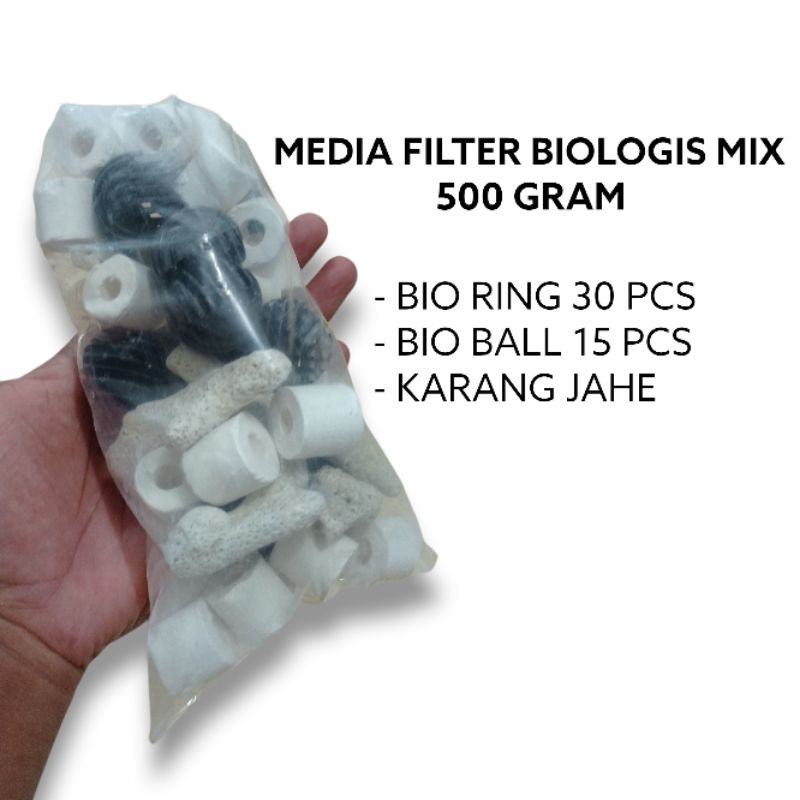 Jual MEDIA FILTER BIOLOGIS MIX 500 GRAM AQUARIUM Shopee Indonesia