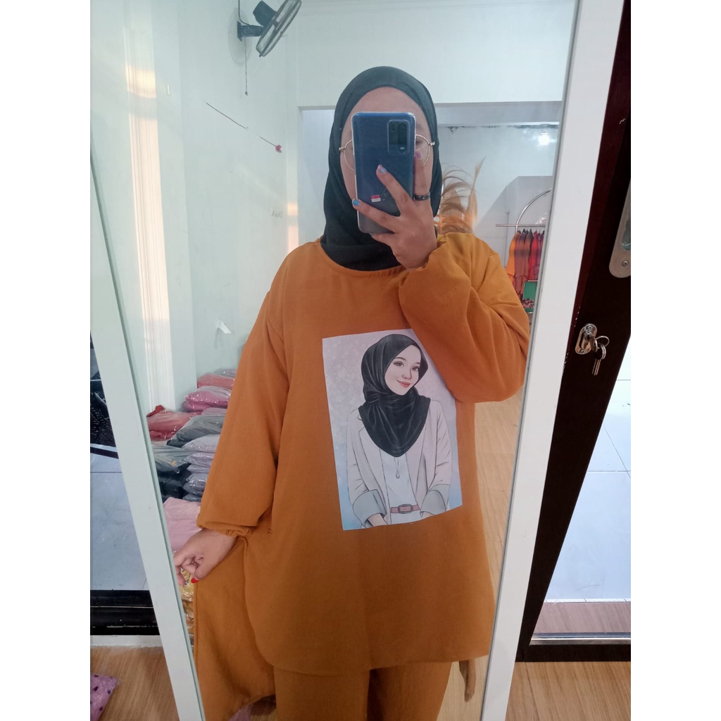 SETELAN DIGITAL PRINTING CRINKEL // ONE SET SABLON CRINKEL AIR FLOW PREMIUM //SETELAN OVERSIZE//KIRANA SET CRINKEL