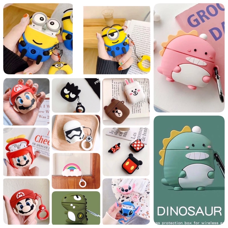 AIRPODS CASE PRO 1 2 MARIO MICKEY MINIE Badzmaru DINO KARAKTER KARTUN LUCU