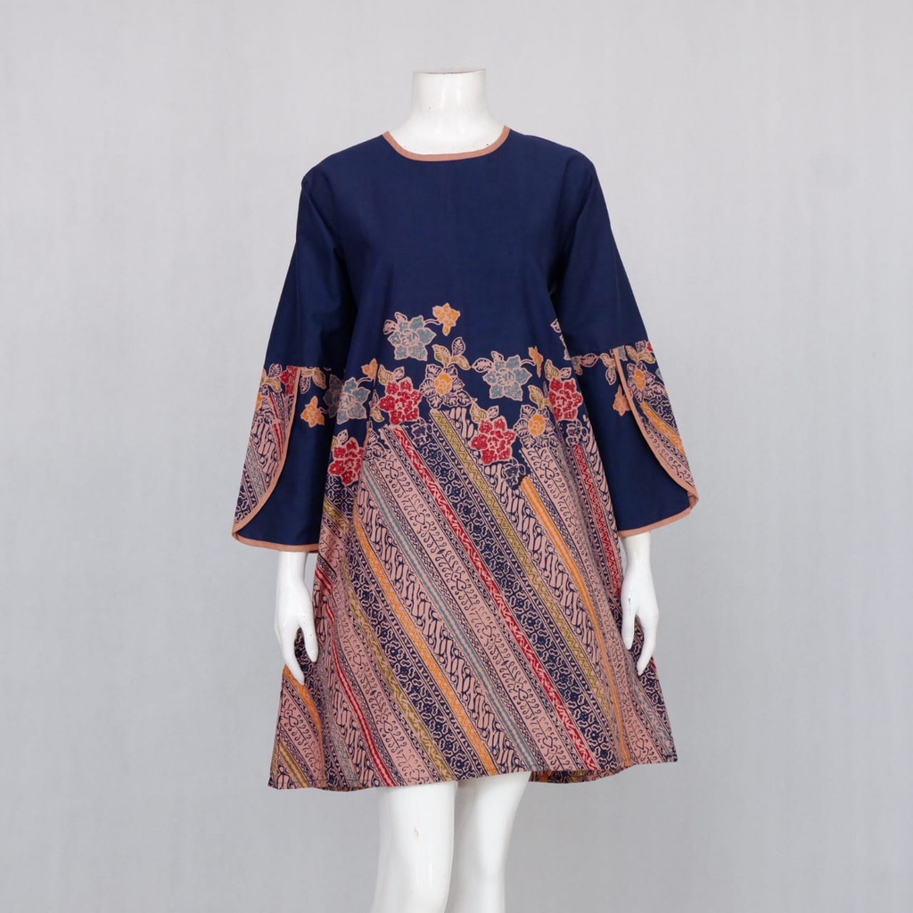 TUNIK BATIK TULIP 3D CAP COLET PREMIUM  | DRESS BATIK LENGAN TULIP