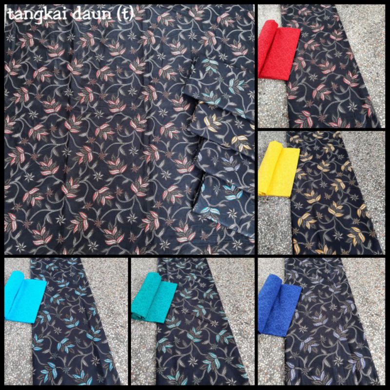 Kain Batik Printing Modern Motif Tangkai Daun Kain Meteran Bahan Baju Batik Pekalongan Seragam Bride