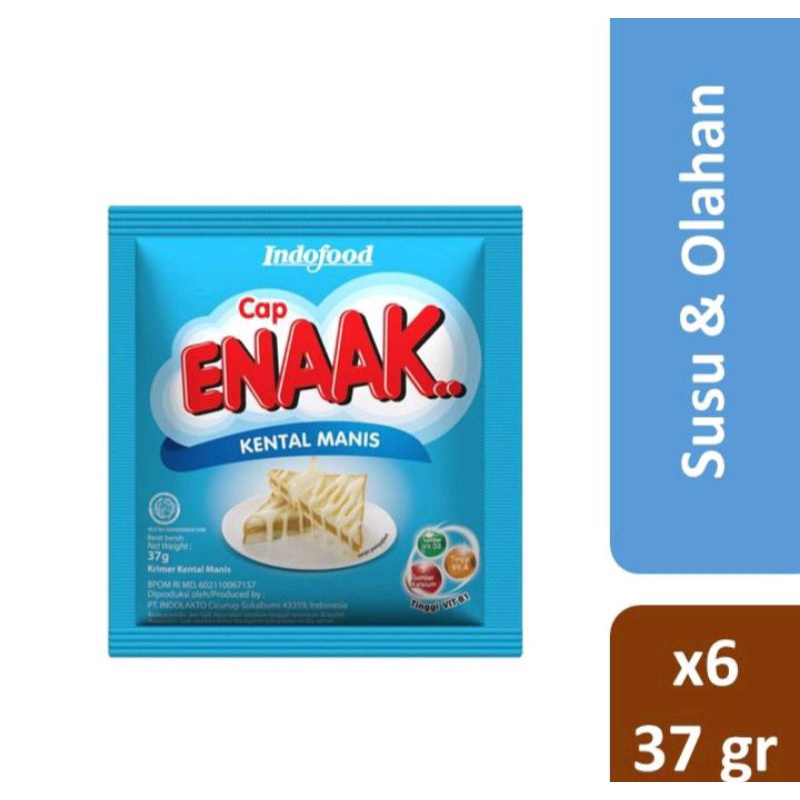 Jual Susu Kental Manis Cap Enaak Sachet 37g 6 X 37g Susu Kental Cap