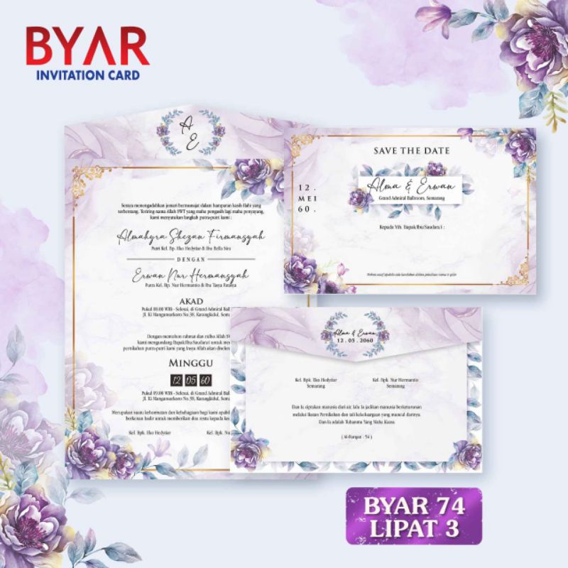 Blangko Undangan Pernikahan/Undangan Khitan seri Byar 74