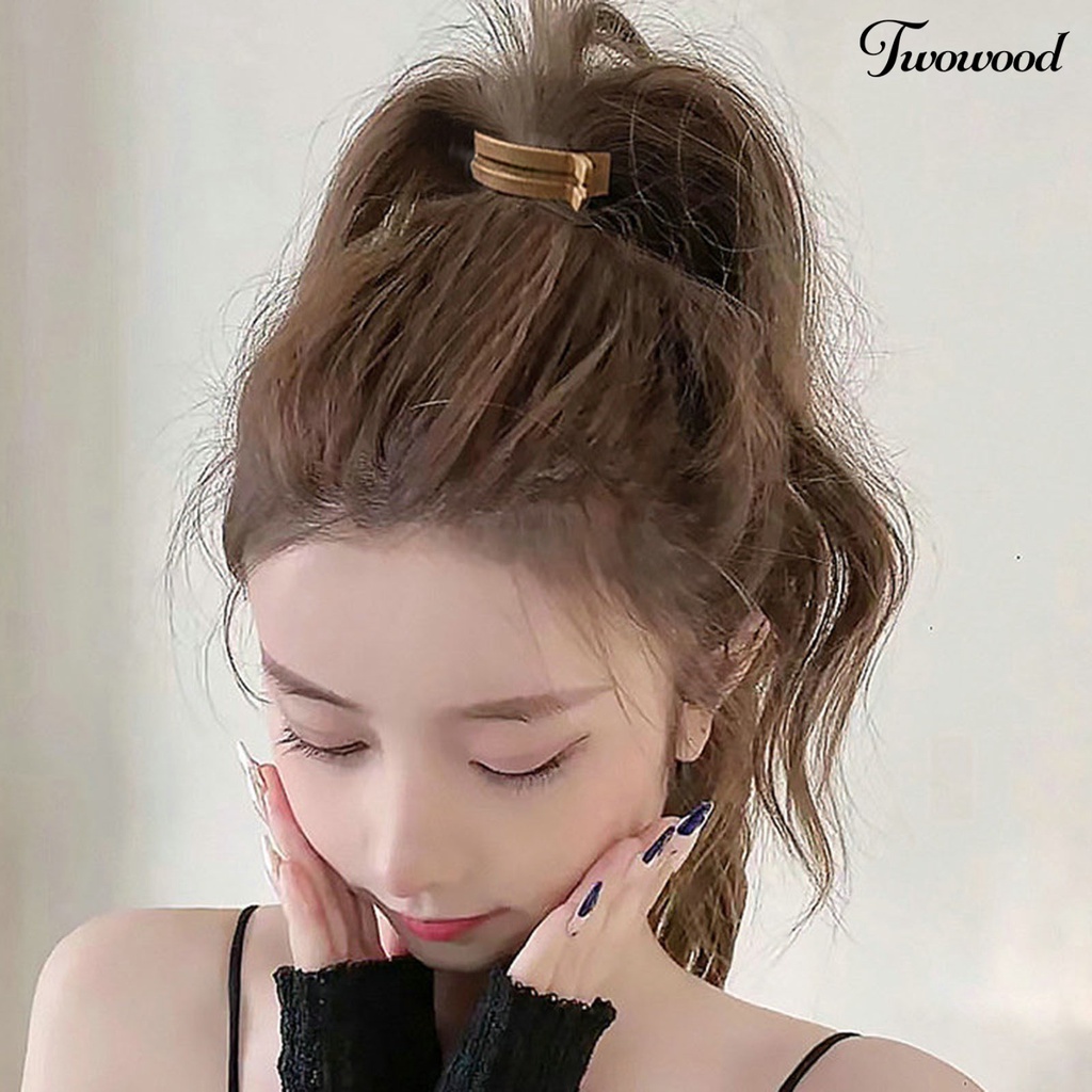 Jepit Rambut Ponytail Anti slip Warna Solid Untuk Wanita