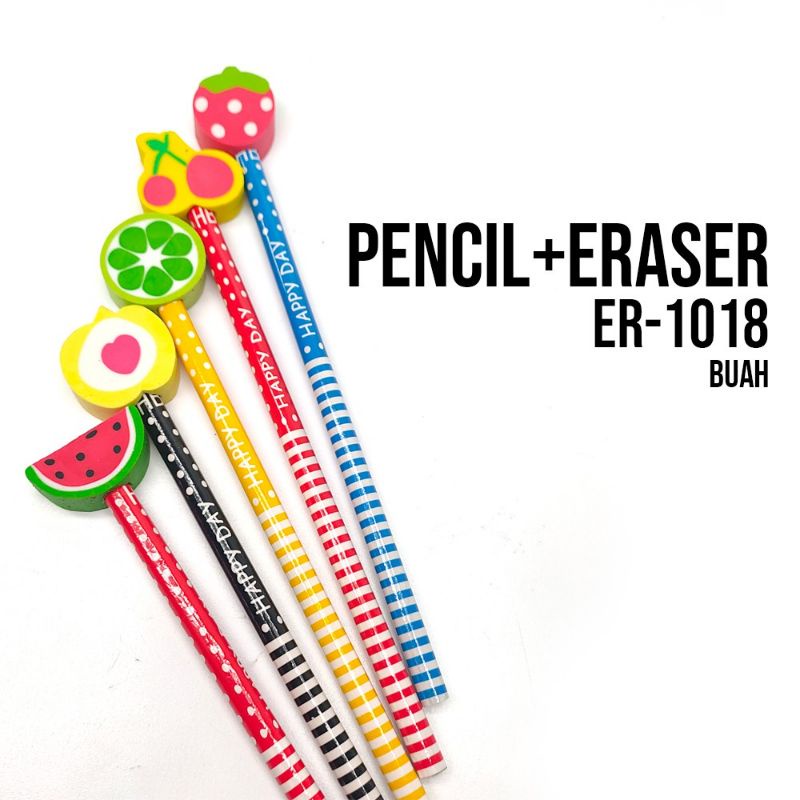 

Pensil Karakter Fancy, Lucu dan Unik + Penghapus