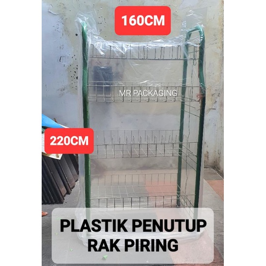 Penutup Rak Piring | Kudung Cover Dapur Plastik PE Bening Ori | Kantong Plastik Jumbo | Kresek Besar