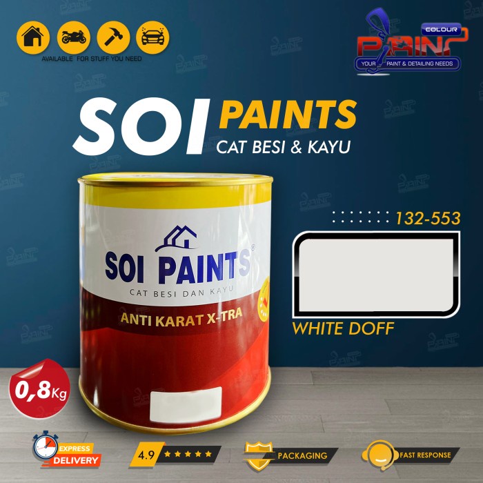 SOI Paints Cat Besi &amp; Kayu 553 WHITE DOFF 0,8kg